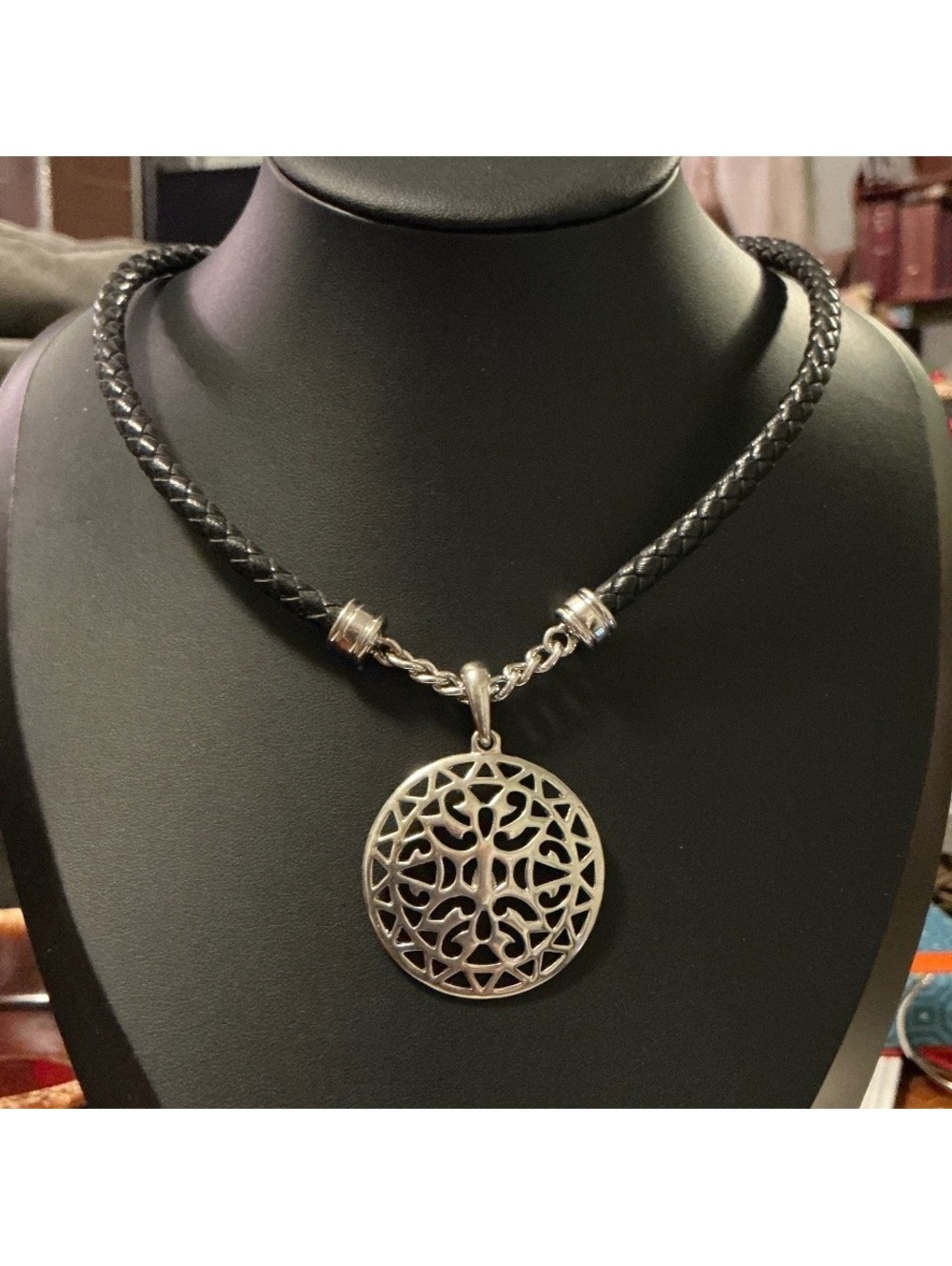 Premier Designs "Medallion" Necklace Leather Cord